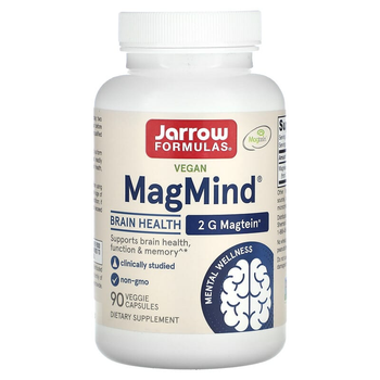 Jarrow Formulas, MagMind, L-треонат магния, 90 вегетарианских капсул (JRW-29062)