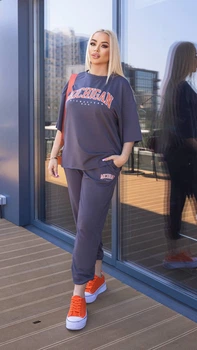Fashions • Женский прогулочный костюм Sheryl Fashions 46-48 графит (1335/1336-ку)