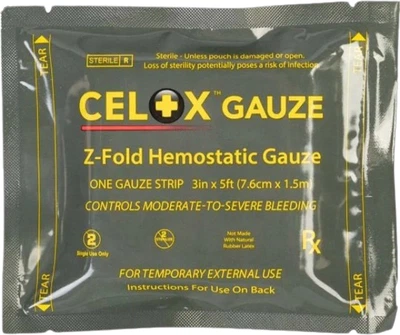 Гемостатический бинт Celox Z-Fold 7.6 см х 1.5 м (30-0064)