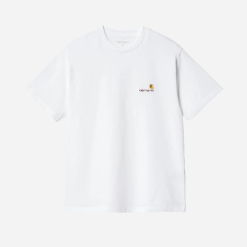 T-shirt bawełniany długi damski Carhartt WIP American Script T-shirt W I032218-02XX S Biały (4064958736264)