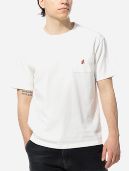 T-shirt męski długi bawełniany Gramicci One Point TeeG301-OGJ-WHITE M Biały (195612216595)