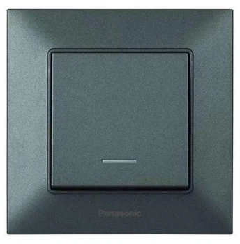 Выключатель одноклавишный с подсветкой Panasonic Arkedia Slim Дым WNTC0002-2DG