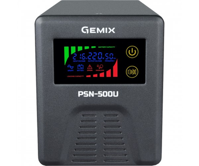 ДБЖ Gemix PSN-500U, 500VA/350W 12V/220V, 5/7/9A, 2*Schuko