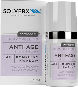 Пілінг для обличчя Solverx Dermopeel Anti-Age з гліколевою кислотою 30% 30 мл (5907479386749)