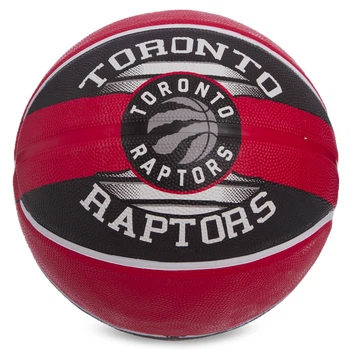 Мяч баскетбольный резиновый SPALDING NBA Team TORONTO RAPTORS 83511Z №7 красный-черный