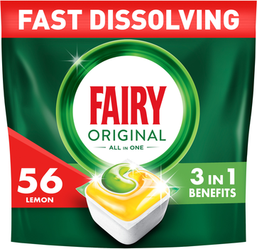 Капсули для посудомийних машин Fairy Original Все-в-1 56 шт (8700216237352)