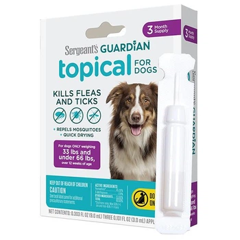 Sergeant’s Guardian Dogs СЕРЖАНТС ГАРДИАН капли от блох, клещей, комаров для собак 15-30 кг, 3 мл (3 шт.)