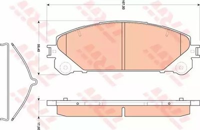 Комплект гальмівних колодок, дискове гальмо LEXUS NX, TOYOTA HIGHLANDER, TRW (GDB3484)