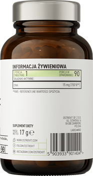 Харчова добавка OstroVit Pharma Cynk organiczny 90 таблеток (5903933901404)