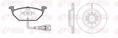 Комплект гальм, 2 диски+4 колодки SKODA OCTAVIA, SEAT ALTEA, REMSA (863305)