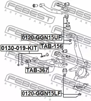 Сайлентблок рычага TOYOTA HILUX, FEBEST (TAB367)