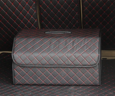 Органайзер складной для багажника авто (АОБ-301) 54*32*30 см, Черный в красный квадрат