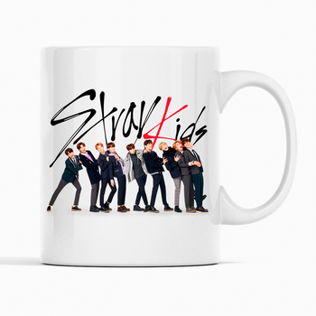 Белая кружка (чашка) с принтом Группа Stray Kids. Феликс, Чанбин, Ли Но, Хан, Синмин, Айен, БанК001708