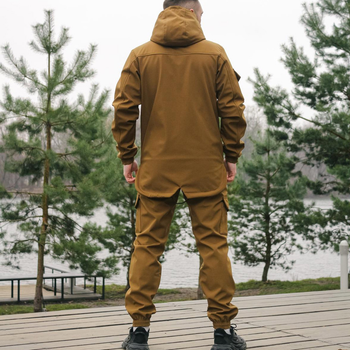 Чоловічий Комплект Куртка Softshell + Штани на флісі / Костюм Intruder койот розмір XL