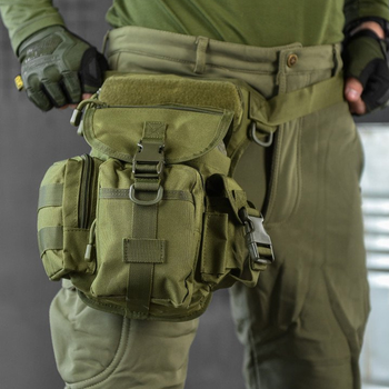 Универсальная поясная сумка Cordura 1000D с креплением на бедро олива 30,5 x 12,5 x 22,8см