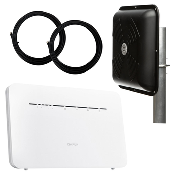 Швидкісний 4G комплект Huawei B535 (300 Мбіт/с) плюс панельна MIMO антена 2х15 з кабелями та перехідниками (black)