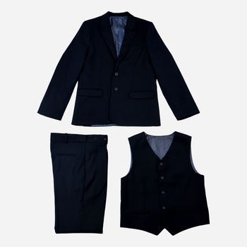 Підлітковий класичний костюм (піджак + жилет + штани) для хлопчика Cool Club CCB1422030-00 170 см Синій (5902568309487)