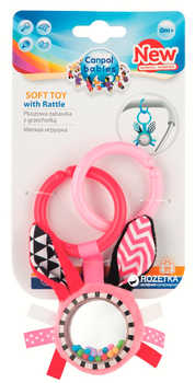 Canpol babies іграшка плюшева з брязкальце 0+ Zig Zag рожевий кролик 68/058_pin 5903407680583