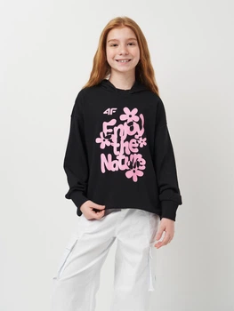 Дитяче худі для дівчинки 4F 4FJWSS24TSWSF0941-20S 122 Чорне (5904698733644)