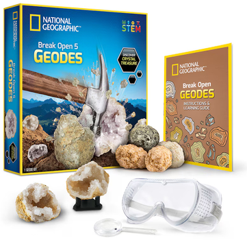 Zestaw do eksperymentów naukowych National Geographic Break Open 5 Geodes (0810070620646)