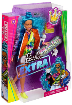 Lalka z akcesoriami Mattel Barbie Promo Extra Moda z niebieskimi włosami 30 cm (887961908503)