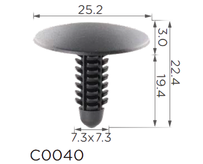 Клипса крепления обшивки кузова Chrysler, Dodge (6501067, 10482)