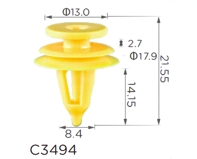 Крепление карты двери Chrysler, Dodge, Jeep, Plymouth (6502907, 6504452, 15500)