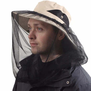 Капелюх із антимоскітною сіткою від комарів панама Anti Mosquito накомарник протимоскітка Койот