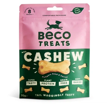 Печиво для собак Beco Pets Кеш'ю з гарбузовим насінням і морквою 70 г (рослинний білок) (BFTR-CASHE)