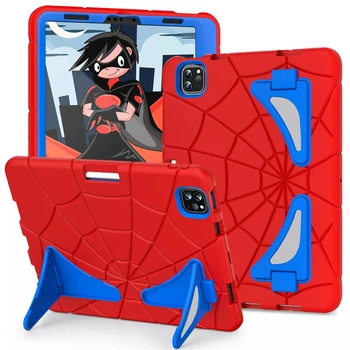 Чехол STR Spider Apple iPad Air 4 (10.9" экран) детский с подставками Spiderman Red/Blue