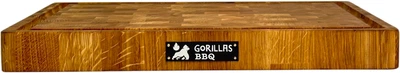 Доска торцевая для нарезки Gorillas BBQ Прямоугольная из дуба 40х30х4 см (DT-106)