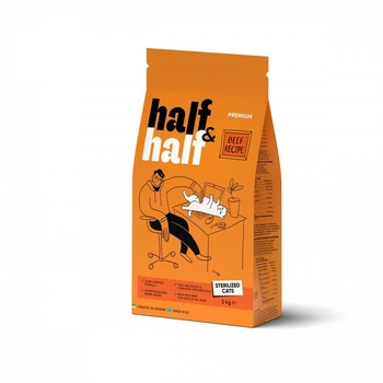 Сухой корм для кошек Half&Half Sterilized 2 кг, с говядиной