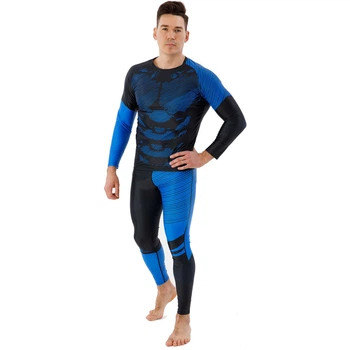 Мужской спортивный комплект рашгард + тайтсы Domino 210-3 размер L (170-175см) Black-Blue