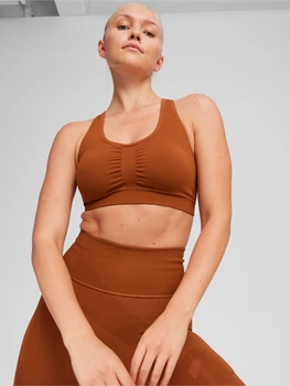 Спортивный топ для бега и тренировок женский Puma 4Keeps Shapeluxe Bra 52436181 M Коричневый (4099685624898)