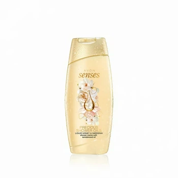 Крем-гель для душу Мед і Гарденія 250 мл Senses Avon, Precious Shower Oils Liquid Honey & Gardenia Дорогоцінні олії з сандаловою олією