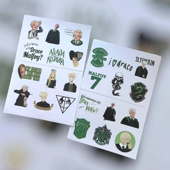 Стікерпак Набір наклейок Стікери Драко Малфой Harry Potter Draco Розмір А4 PH DM 04