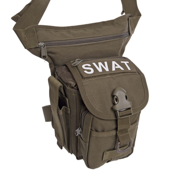 Сумка тактична на стегно SILVER KNIGHT SWAT Sport Ultra (нейлон, оксфорд 900D, р-р 28х27х10см, 7л, Оливковий)