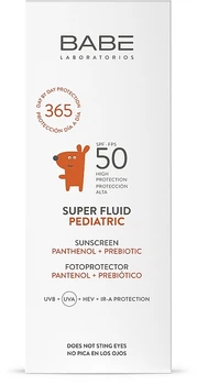 Дитячий сонцезахисний супер флюїд SPF 50 з пантенолом та пребіотиком - Babe Laboratorios Pediatric 50ml (50ml)
