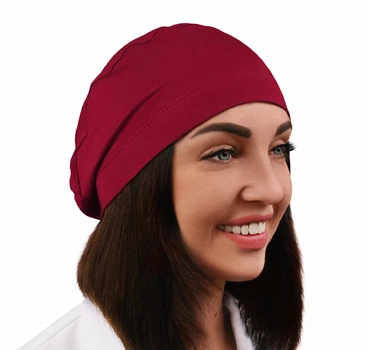 Медицинская шапочка женская HeadwearUniverse универсальная цвет Винный красный