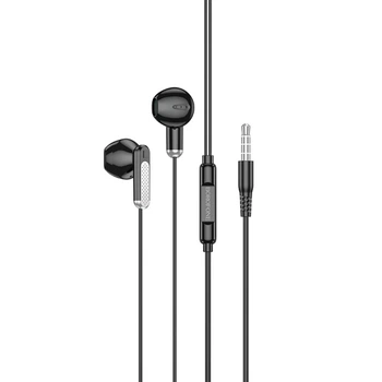Навушники BOROFONE BM89 mini-Jack3.5 мм 1.2м дротові вкладиші стерео з мікрофоном Чорний