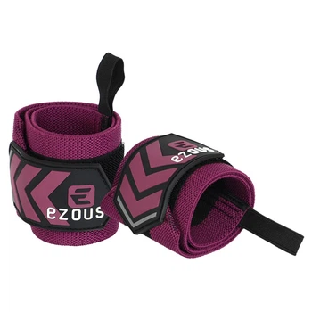 Бинты кистевые для жима и тяги Ezous Strenght Wrist Wraps C-07 2шт в комплекте Black-Purple