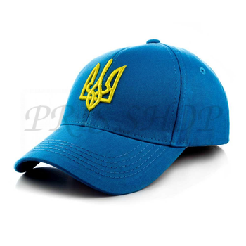 Бейсболка хлопковая с украинской символикой кепки с гербом Украины ATRICS Uaib33 L / 57-58 Синий