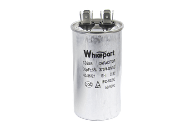 Конденсатор Whicepart CBB65 пуско-рабочий 30 мкФ 440 В в металлическом корпусе клеммы