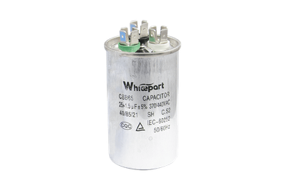 Конденсатор CBB65 25+1,5 мкФ, 440 В, Whicepart (металлический корпус, клеммы)