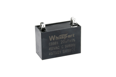 Конденсатор CBB61 20 мкФ, 450 В, Whicepart (прямоугольный, клеммы)