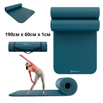 Коврик для йоги Hop-Sport HS-NB010GM NBR 1см темный морской