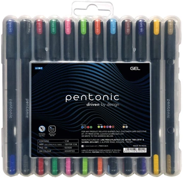 Набор ручек гелевых Linc Pentonic PVC бокс 0.6 мм 12 цветов (411959) (8904106859949)