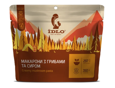 Макарони IDLO з грибами і сиром