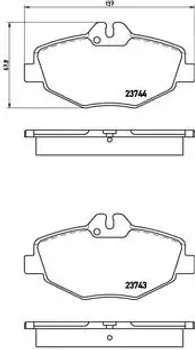 Комплект тормозных колодок, дисковый тормоз MERCEDES-BENZ E-CLASS, BREMBO (P50049)