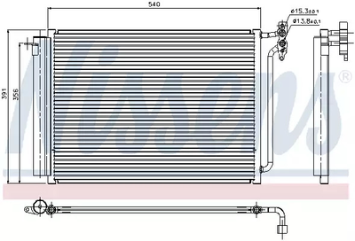 Радіатор, конденсор кондиціонера BMW X5, NISSENS (94605)